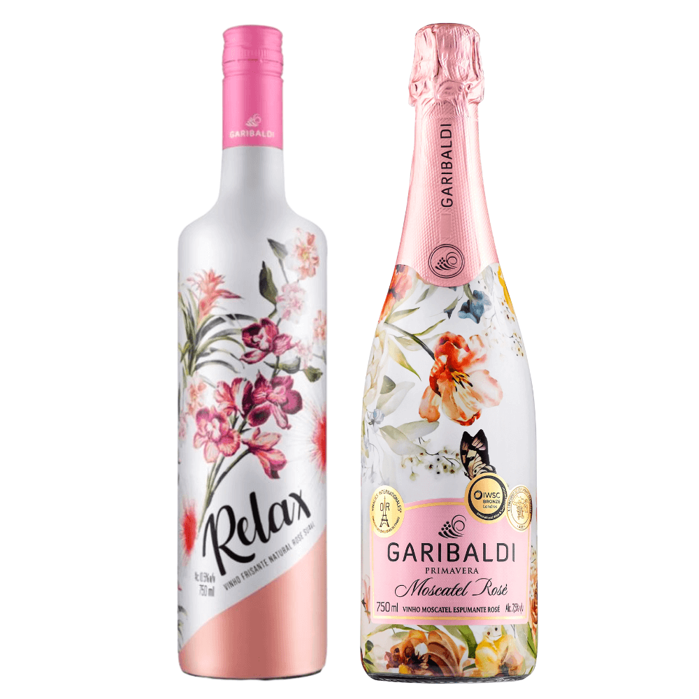 Combo Garibaldi Rosé: Espumante Moscatel + Frisante Suave