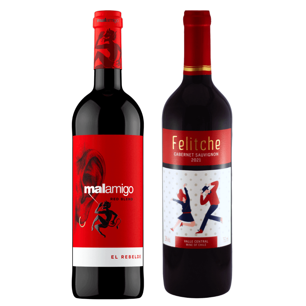 Combo Vinhos Tintos Chile & Espanha: Felitche & Malamigo