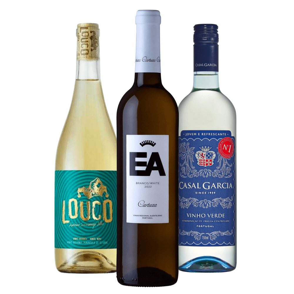Kit Vinhos Brancos Portugal: Louco, EA Cartuxa, Casal Garcia