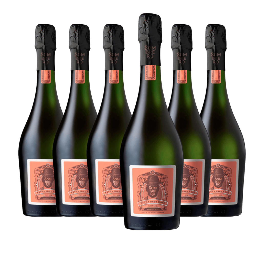 Espumante Huentala Wines Sombrero Extra Brut Rosé - 6 Unidades