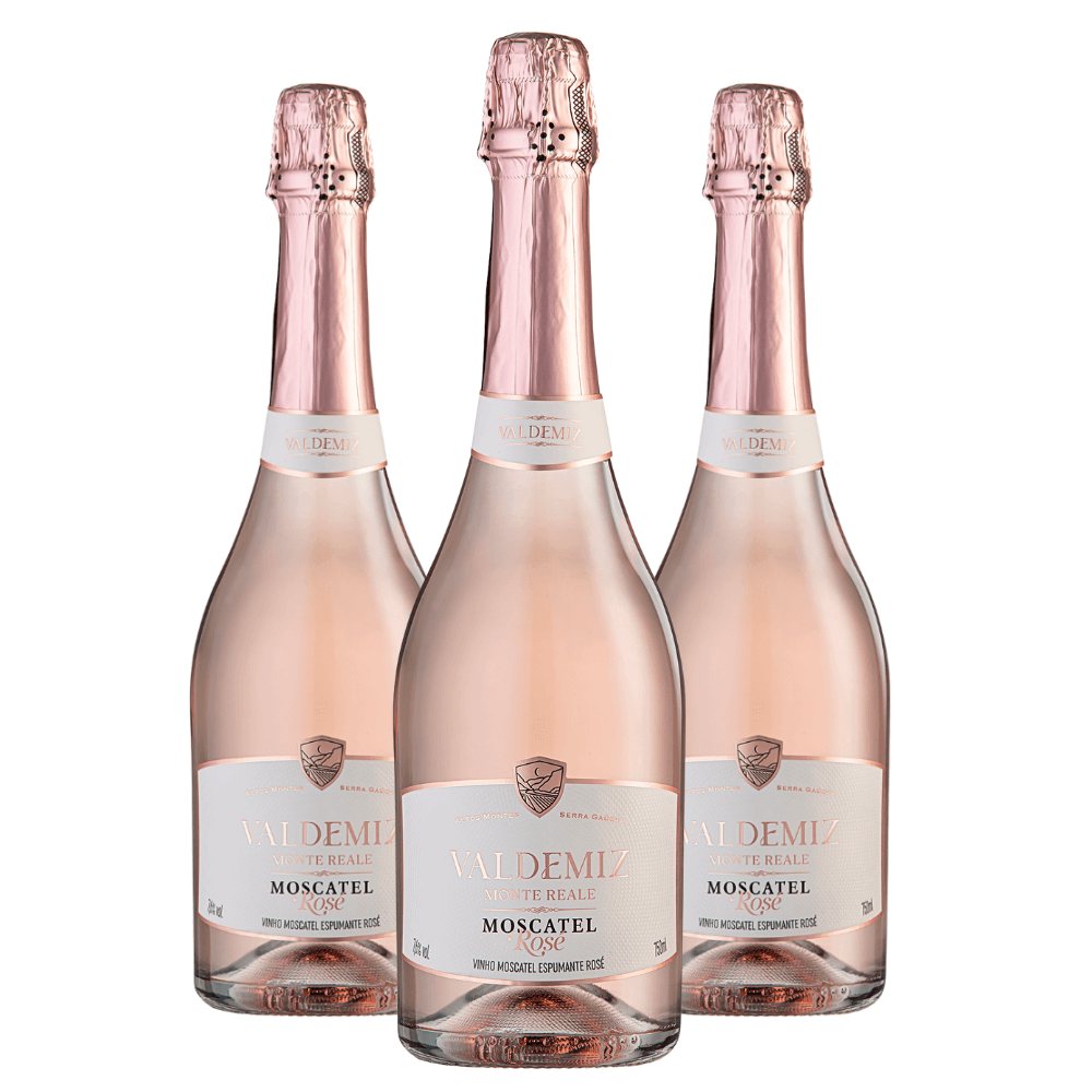 Espumante Monte Reale Valdemiz Moscatel Rosé - 3 Unidades