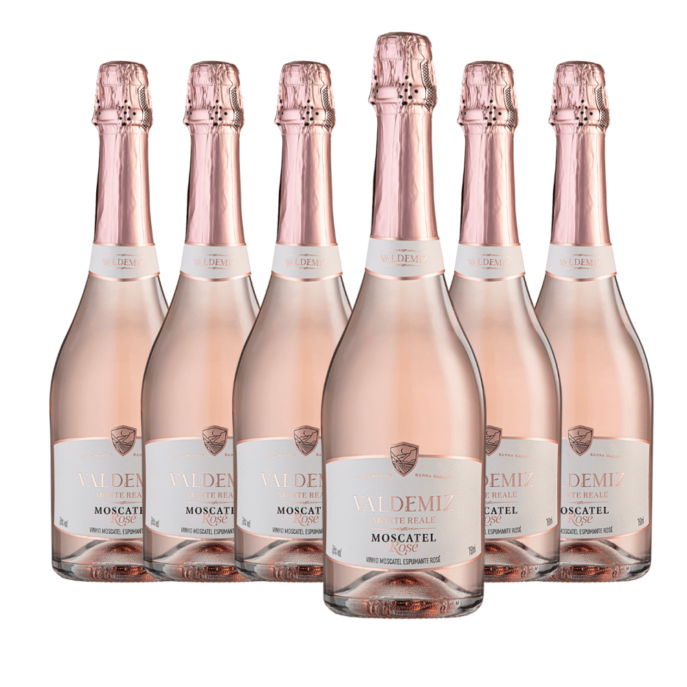 Espumante Monte Reale Valdemiz Moscatel Rosé - 6 Unidades