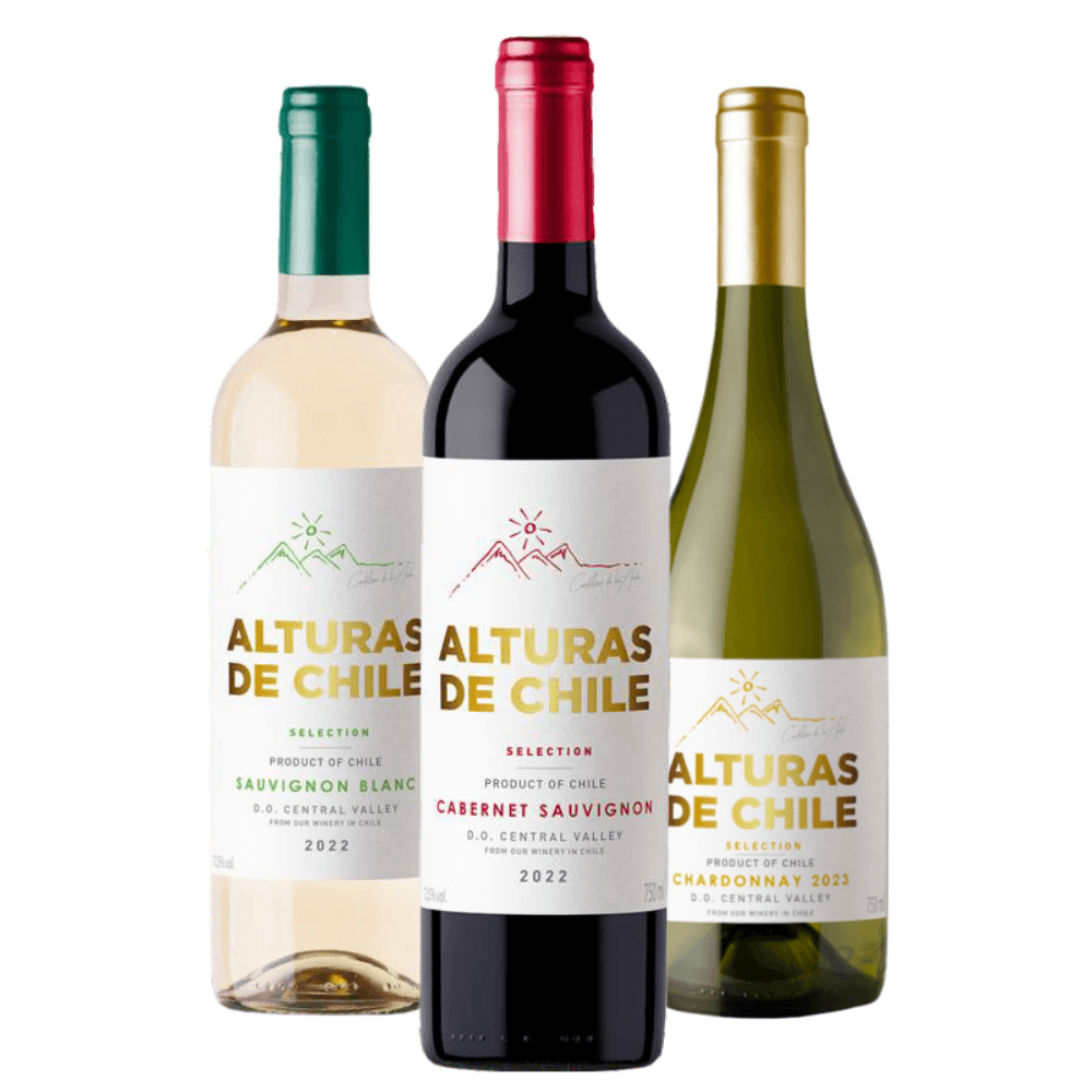 Kit Alturas de Chile: Sauvignon Blanc, Cabernet Sauvignon, Chardonnay
