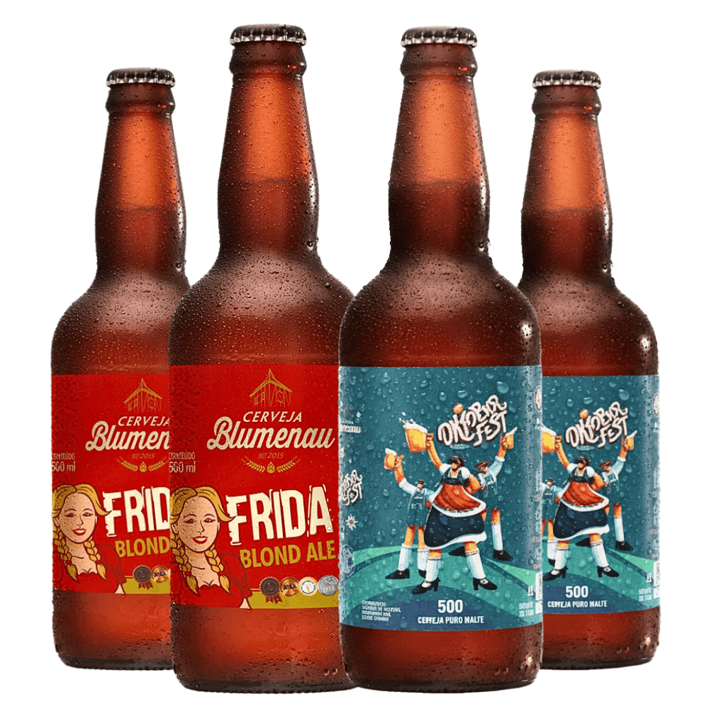 Kit Cerveja Blumenau: 2 Frida Blond Ale, 2 Pilsen Oktoberfest