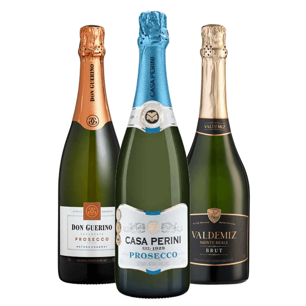 Kit Espumantes Brasileiros Prosecco: Don Guerino, Casa Perini, Monte Reale