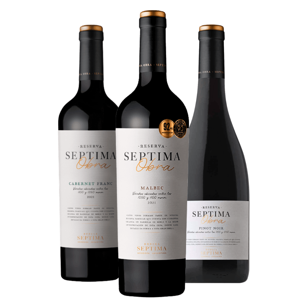 Kit Tintos Bodegas Septima Obra: Malbec, Cabernet Franc, Pinot Noir