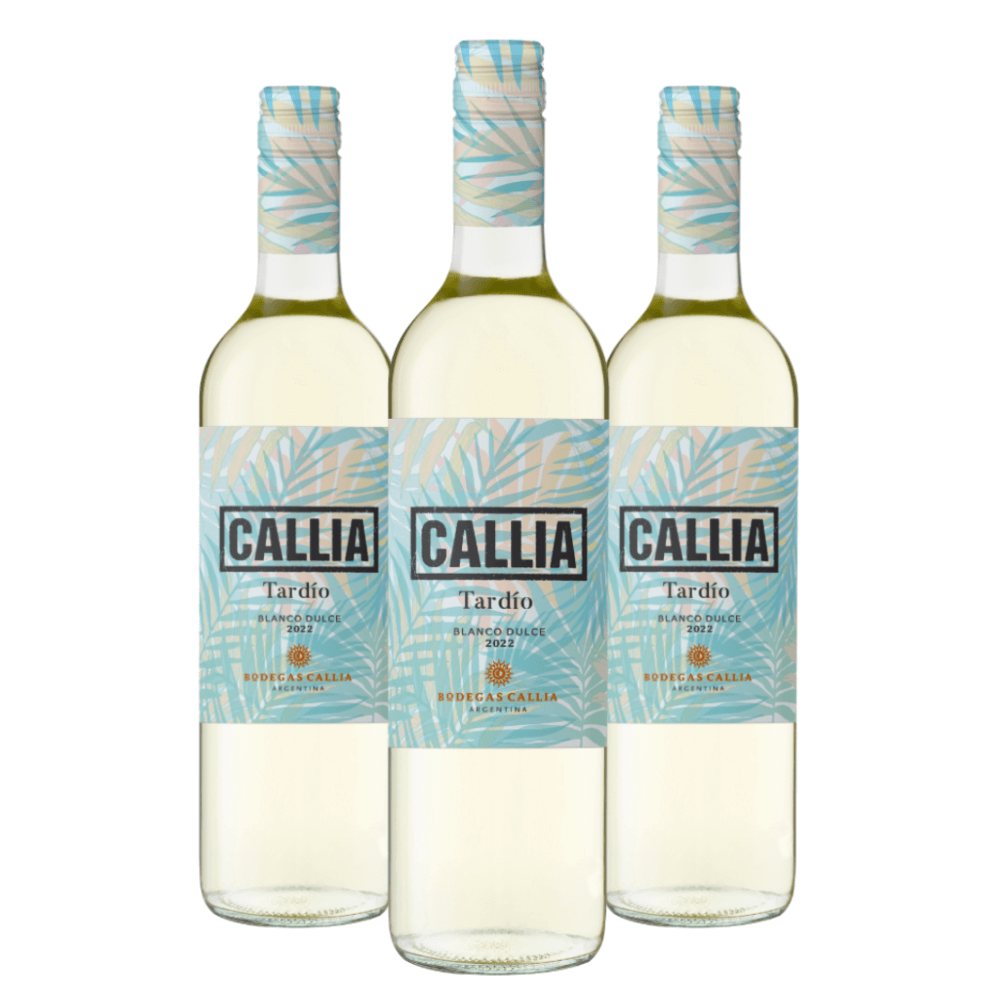 Kit Vinho Suave Callia Tardío Blanco Dulce - 3 Unidades
