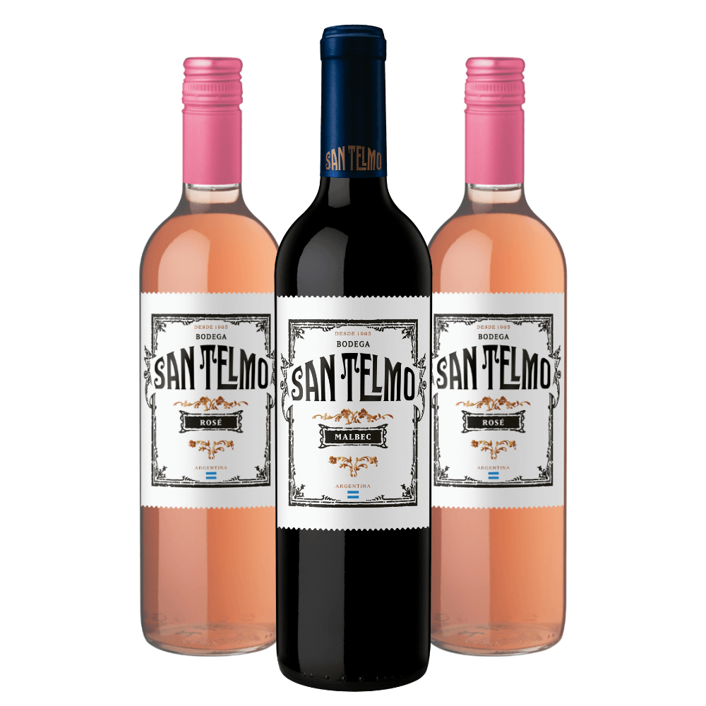 Kit Vinhos Argentinos San Telmo: 1 Malbec, 2 Rosé