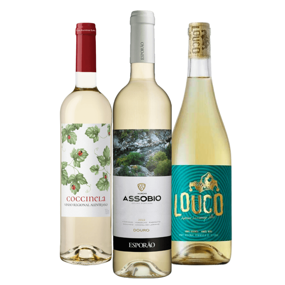 Kit Vinhos Brancos Portugueses: Coccinela, Assobio, Louco