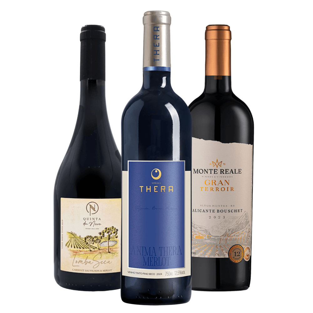 Kit Vinhos Brasileiros: Quinta da Neve, Thera, Monte Reale