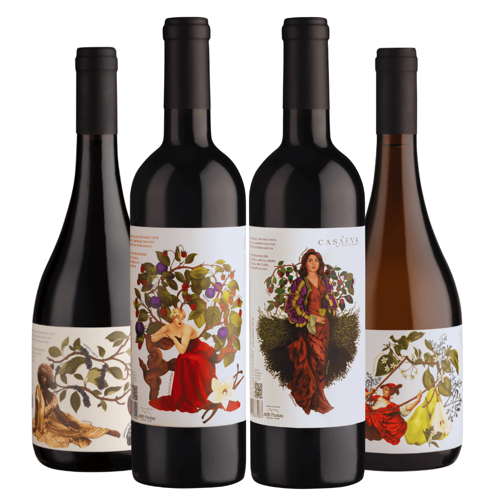 Kit Vinhos Casaeva Sentidos: Pinot Noir, Marselan, Tannat, Viognier