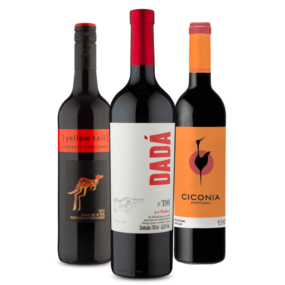 Kit Vinhos Demi-sec: Austrália, Argentina, Portugal