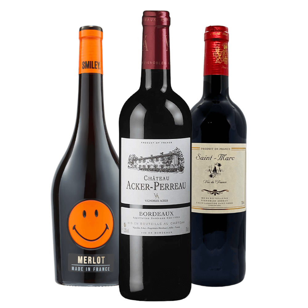 Kit Vinhos Franceses: Smiley, Acker-Perreau, Arbeau Saint-Marc