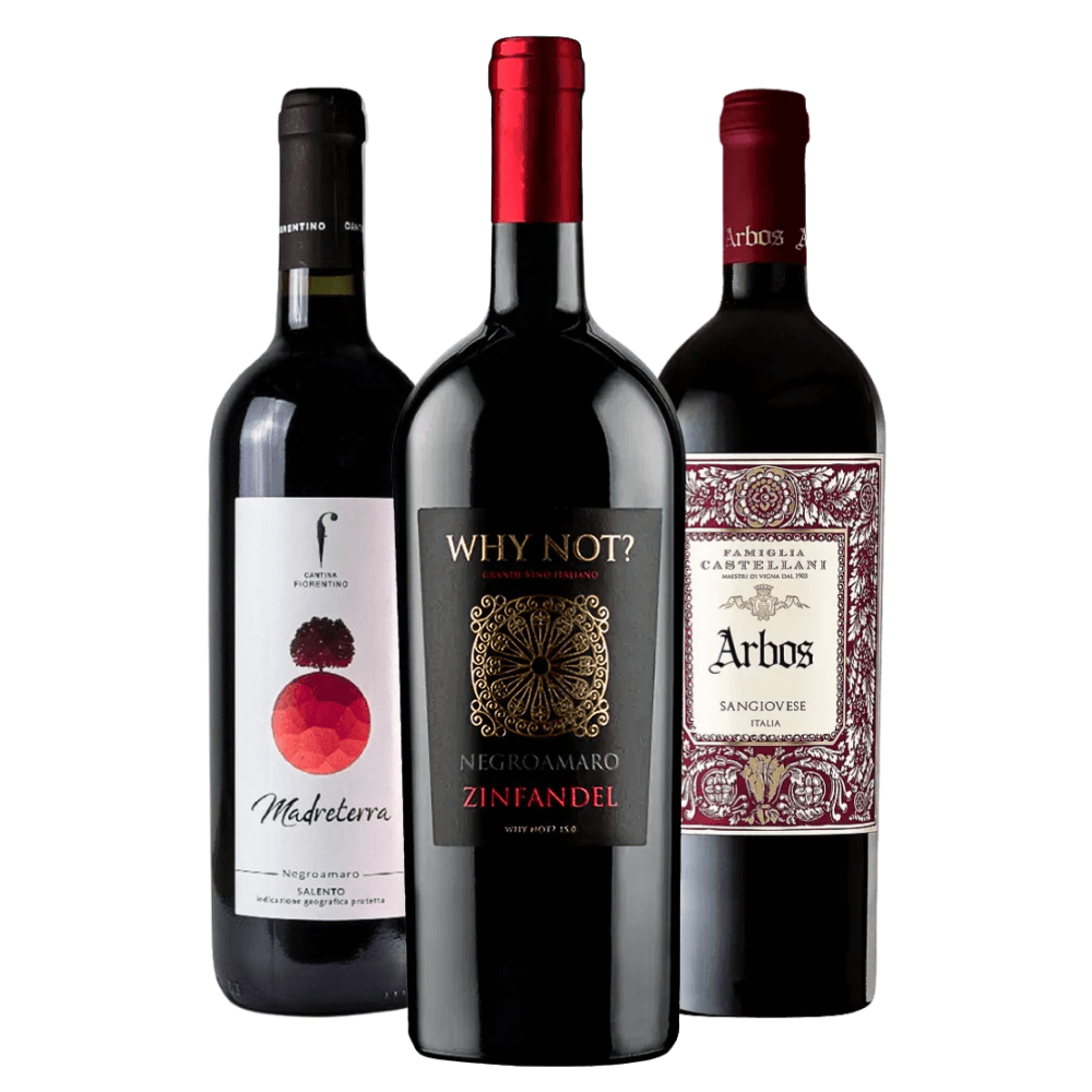 Kit Vinhos Italianos: Negroamaro, Primitivo, Sangiovese