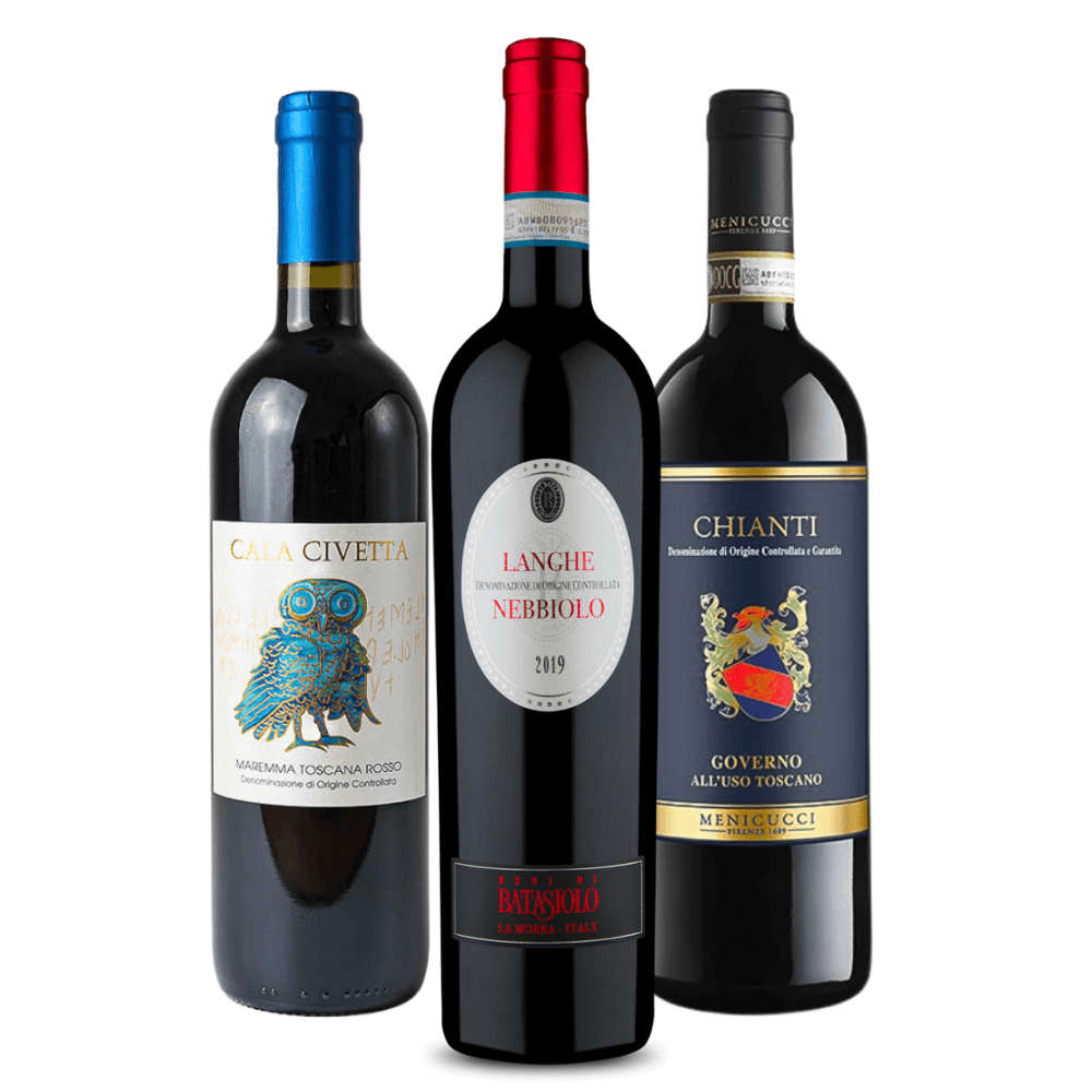 Kit Vinhos Italianos: Super Toscano, Nebbiolo, Chianti