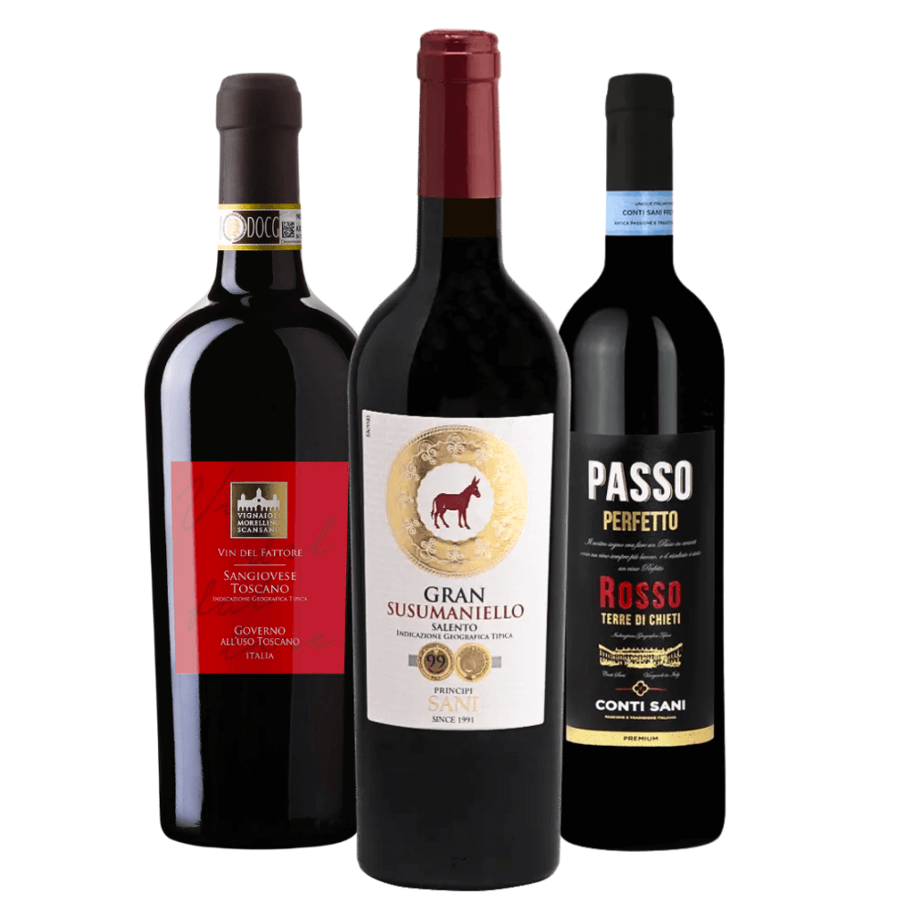 Kit Vinhos Italianos: Toscano, Salento, Terre di Chieti