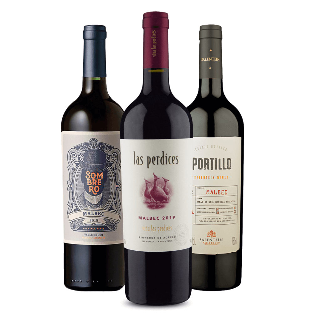 Kit Vinhos Malbec Argentina: Sombrero, Las Perdices, Portillo