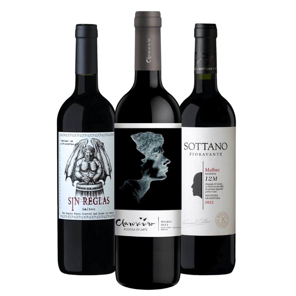 Kit Vinhos Malbec: Sin Reglas, Claroscuro, Sottano Reserva