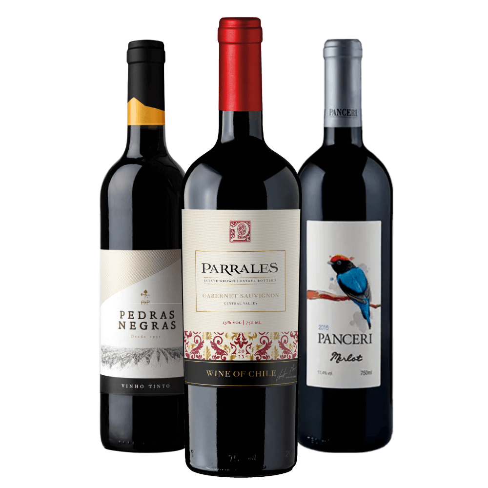 Kit Vinhos: Pedras Negras, Parrales Cabernet, Panceri Merlot