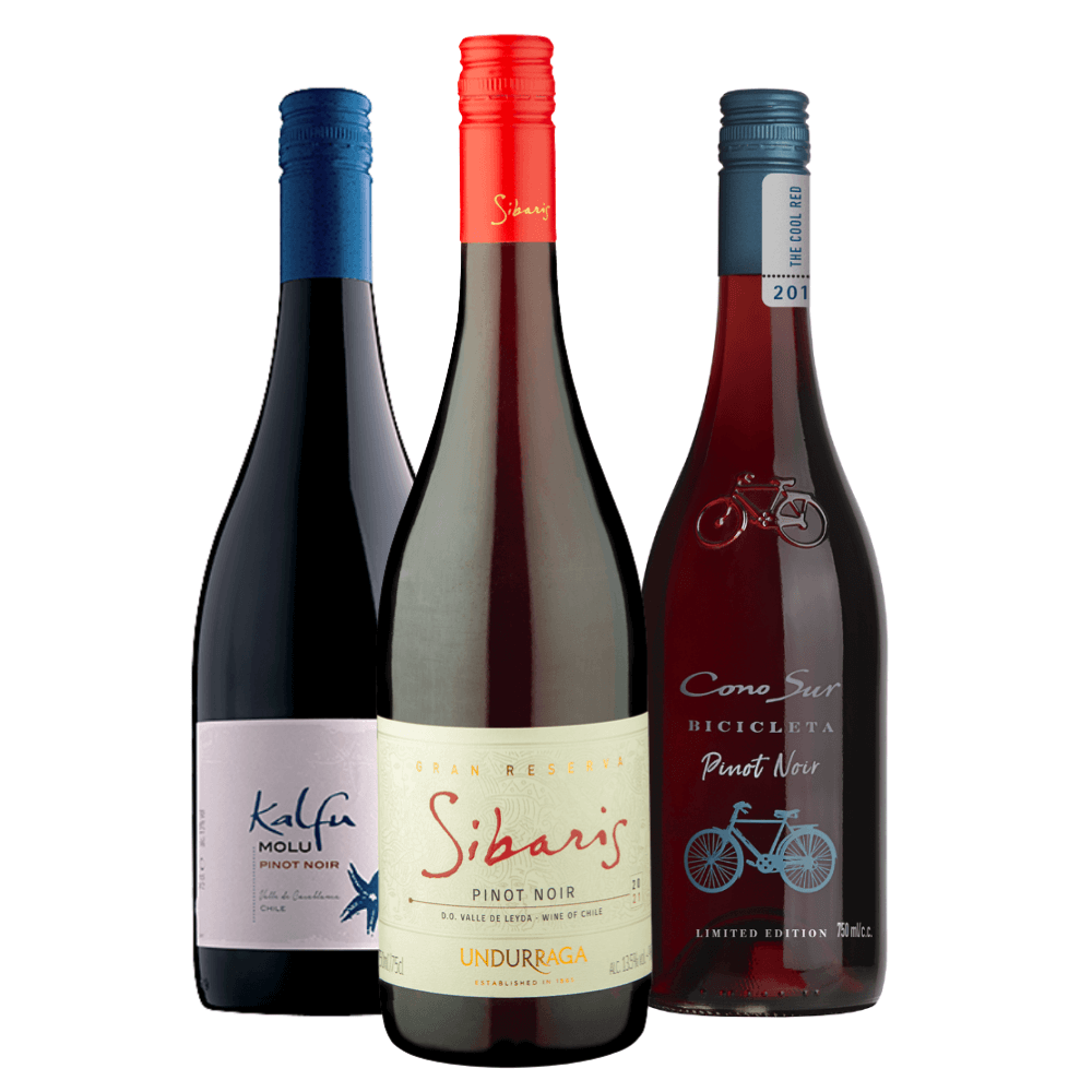 Kit Vinhos Pinot Noir Chilenos: Kalfu, Sibaris, Cono Sur