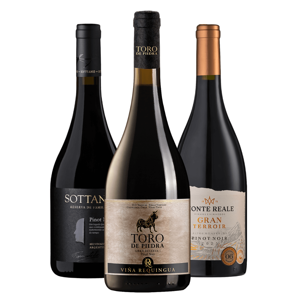 Kit Vinhos Pinot Noir: Perro Callejero, Toro de Piedra, Monte Reale