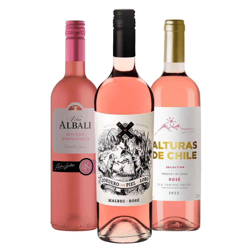 Kit Vinhos Rosés: Espanha, Argentina, Chile