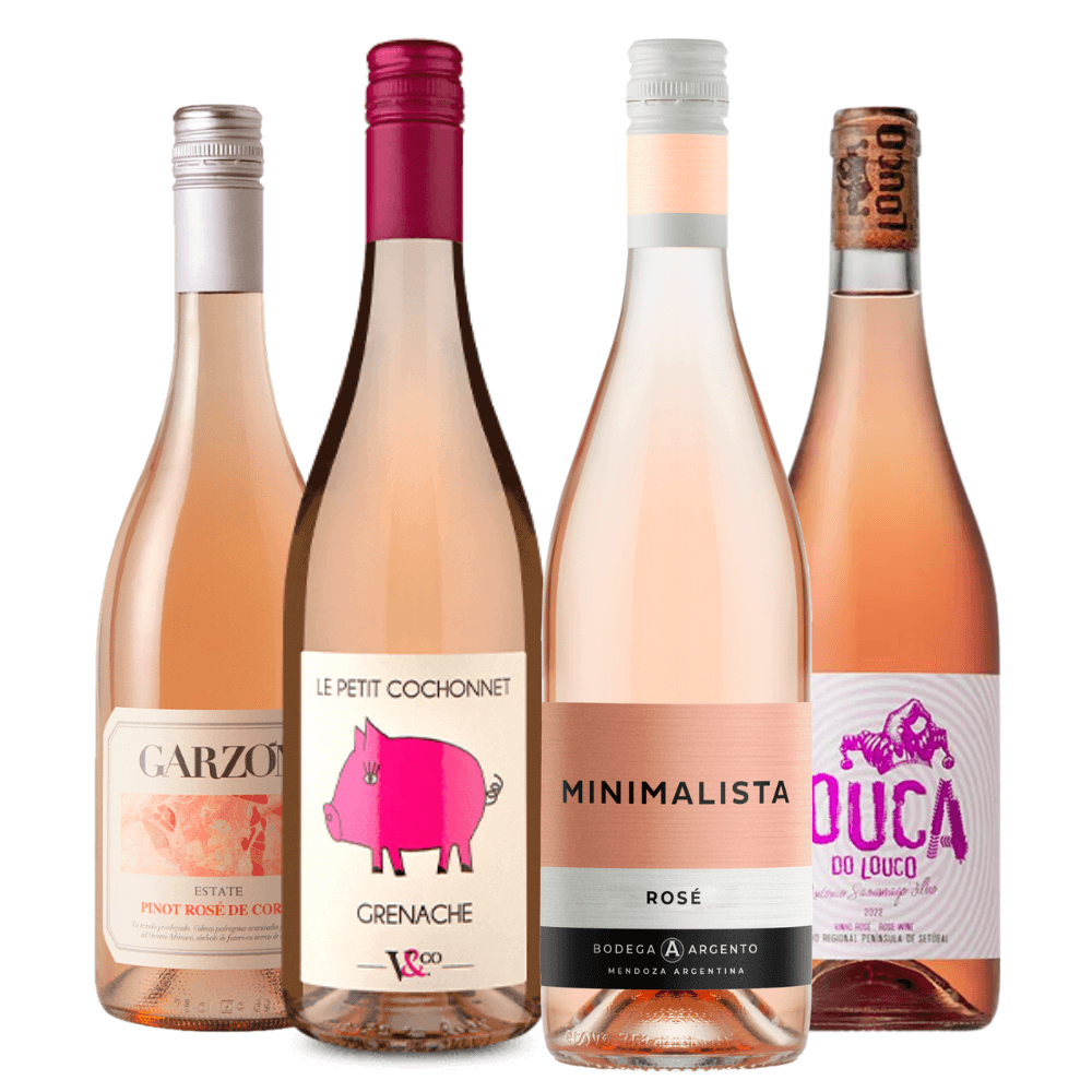 Kit Vinhos Rosés: Garzón, Le Petit Cochonnet, Minimalista, Louca do Louco