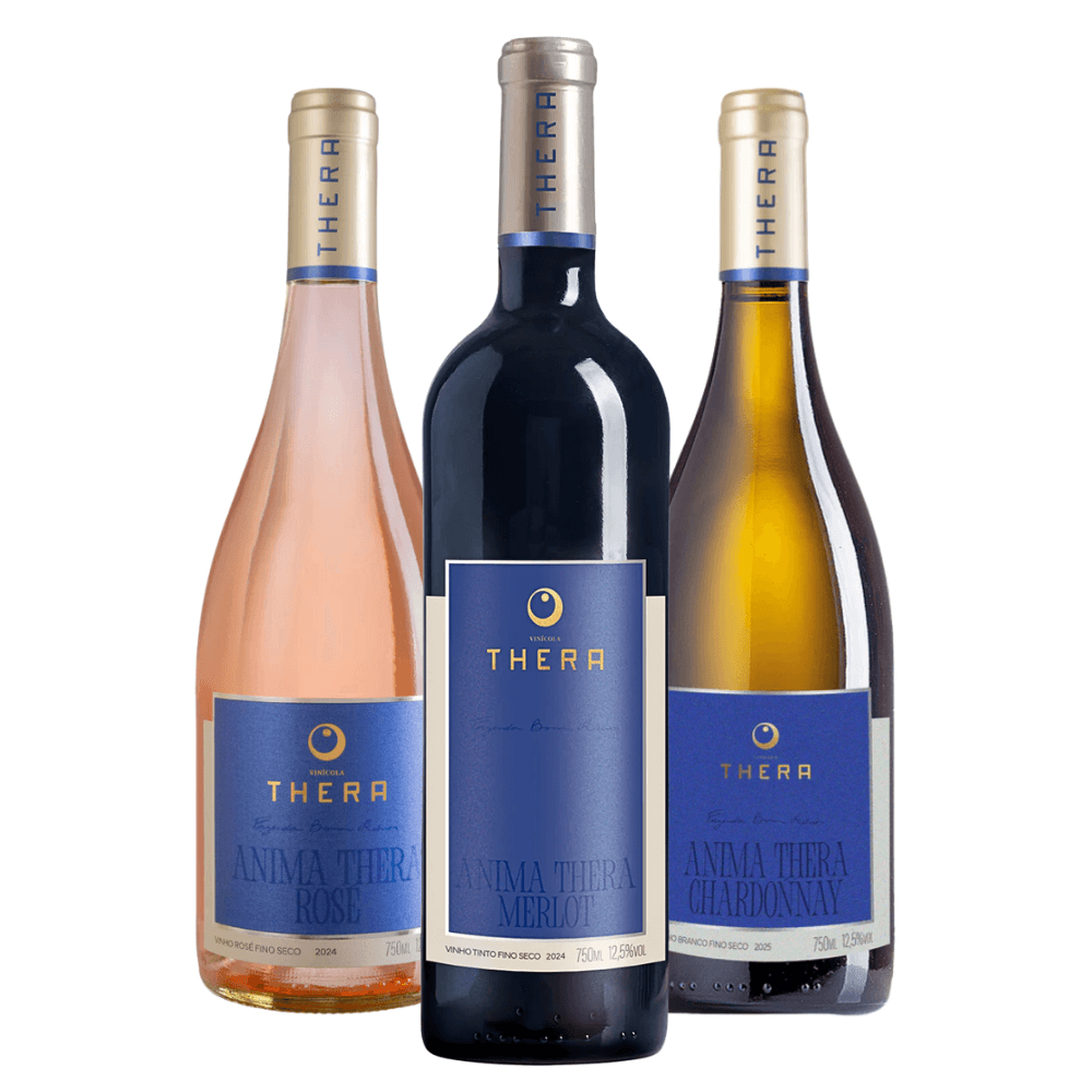 Kit Vinhos Thera Anima: Rosé, Merlot, Chardonnay