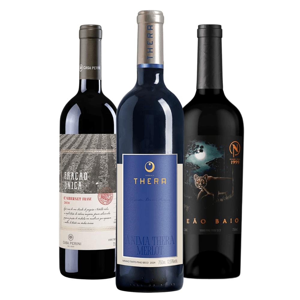 Kit Vinhos Tintos Brasileiros - 3 Unidades