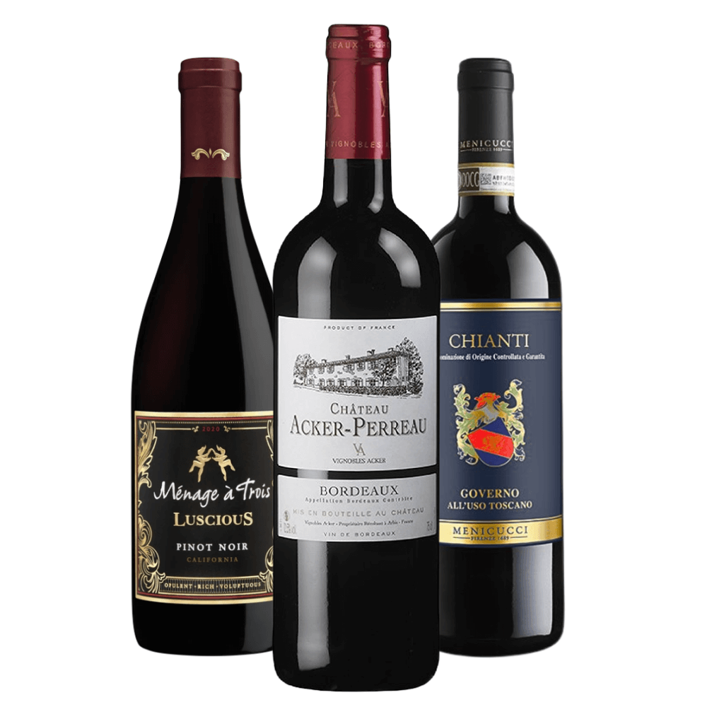 Kit Vinhos Tintos: Estados Unidos, França, Itália