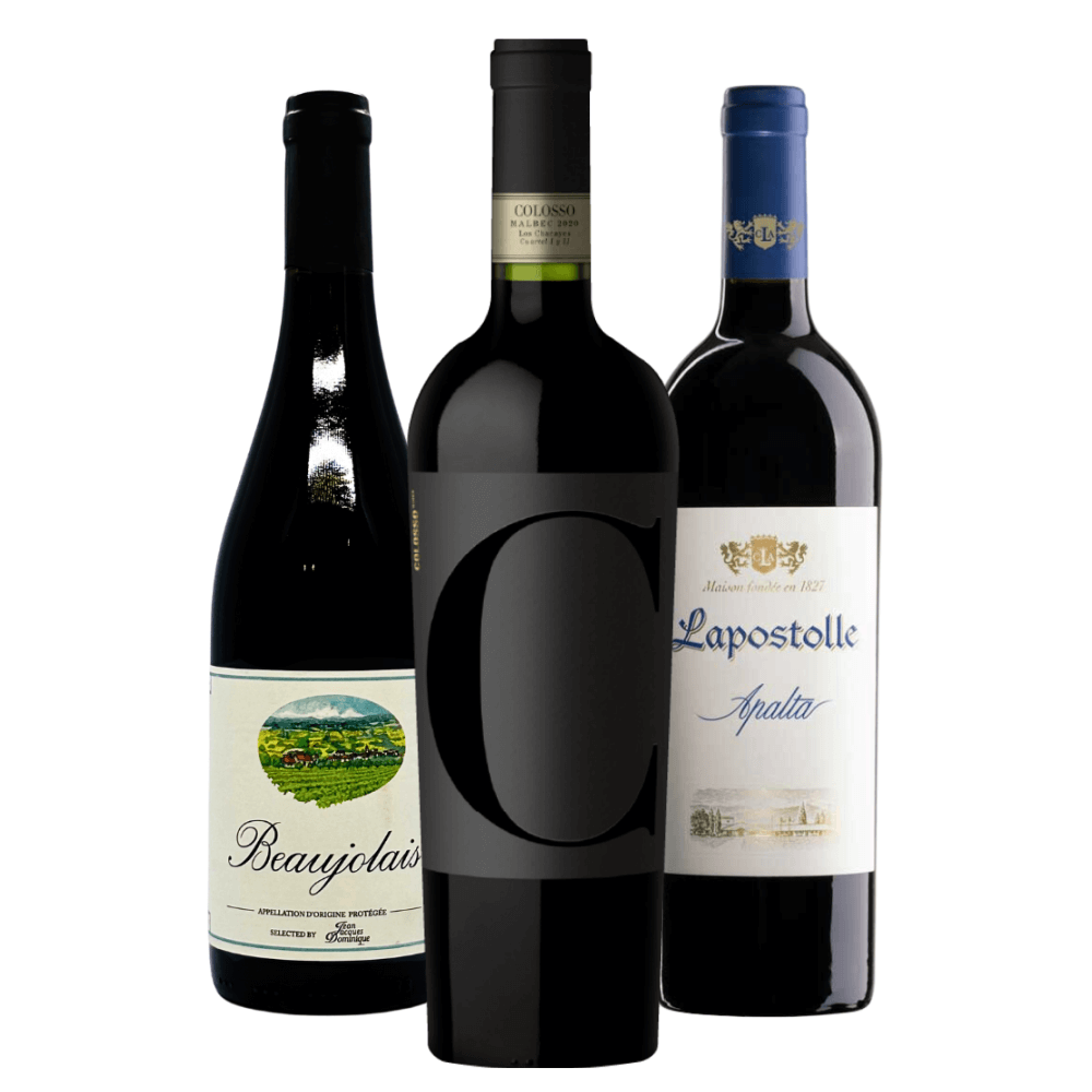 Kit Vinhos Tintos: França, Argentina, Chile