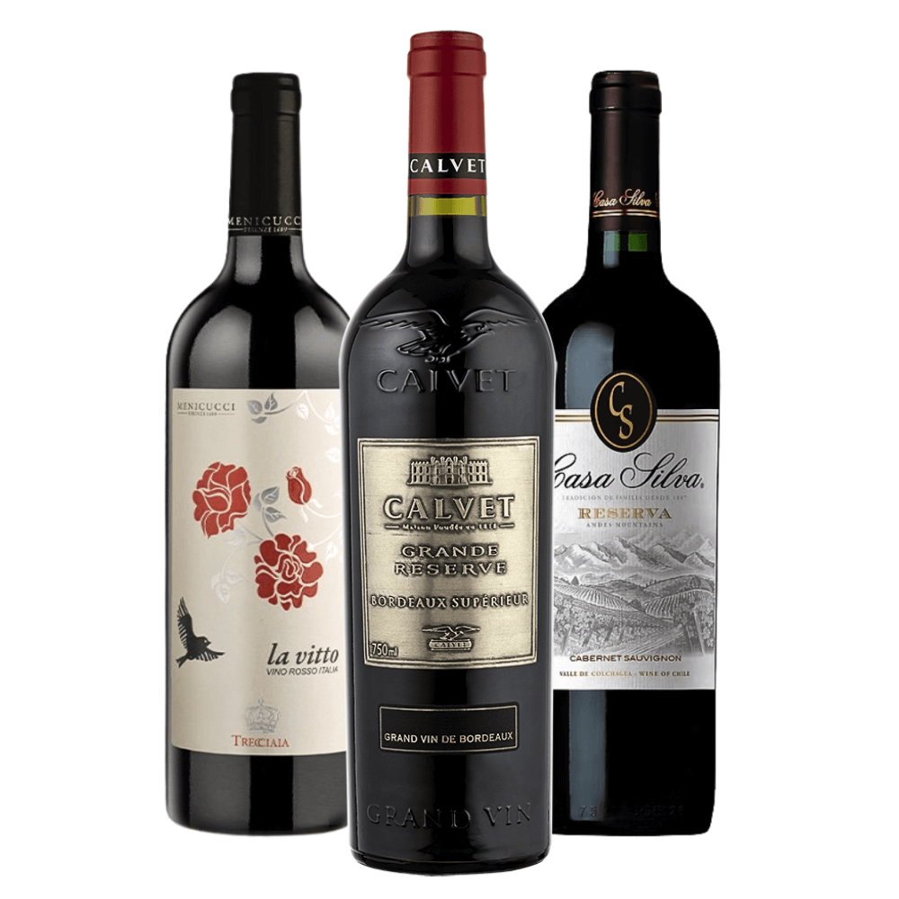 Kit Vinhos Tintos: La Vitto, Calvet Metal, Casa Silva