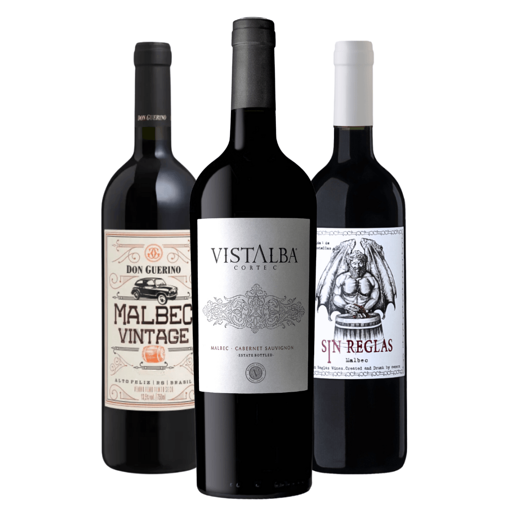 Kit Vinhos Tintos Malbec Brasil e Argentina