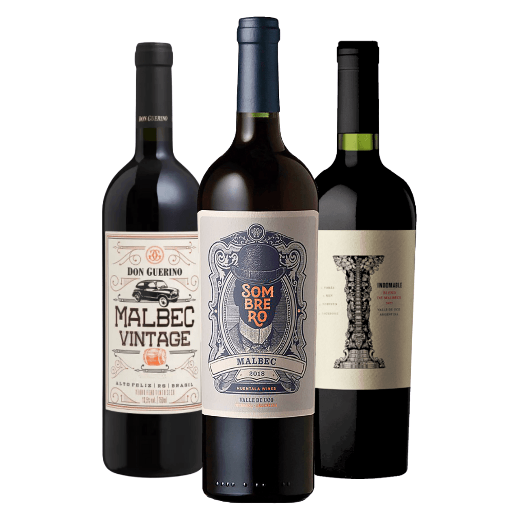 Kit Vinhos Tintos Malbec Brasil e Argentina