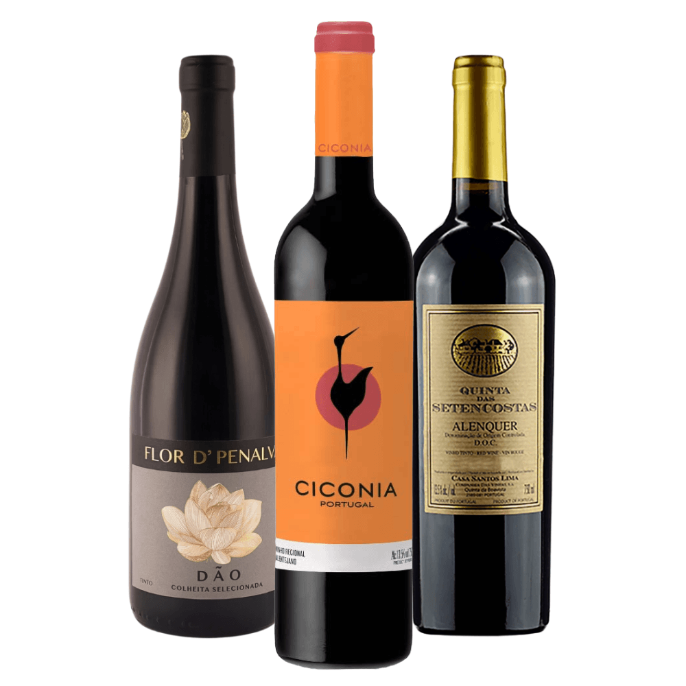 Kit Vinhos Tintos Portugueses - 3 Unidades