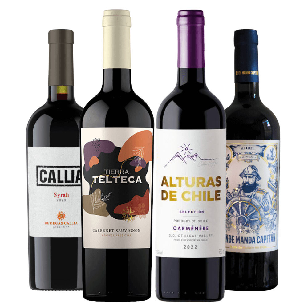 Kit Vinhos Tintos: Syrah, Cabernet, Carmenere e Malbec