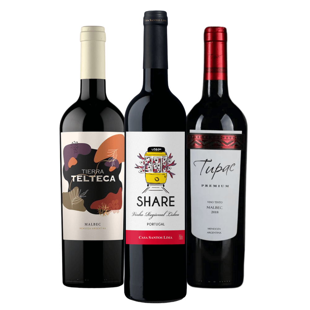 Kit Vinhos Tintos: Tierra Telteca, Share, Tupac Premium