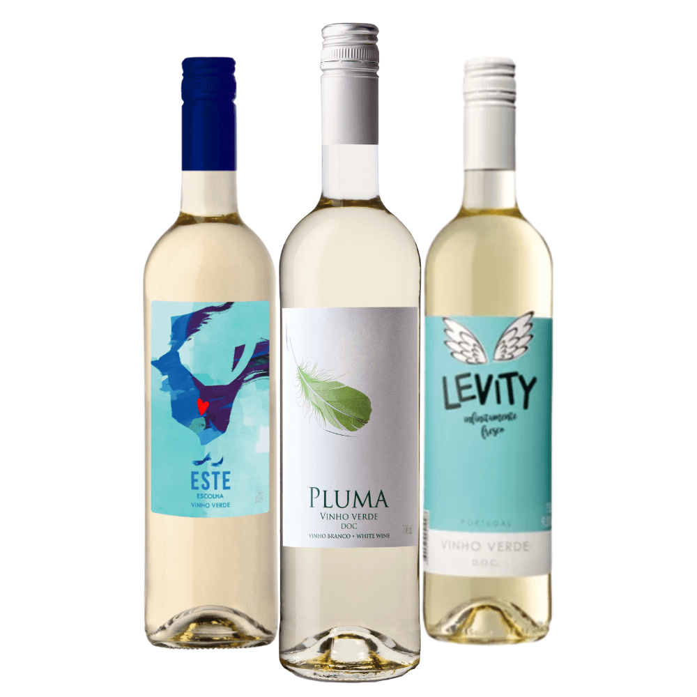Kit Vinhos Verdes Brancos: ESTE, Pluma, Levity