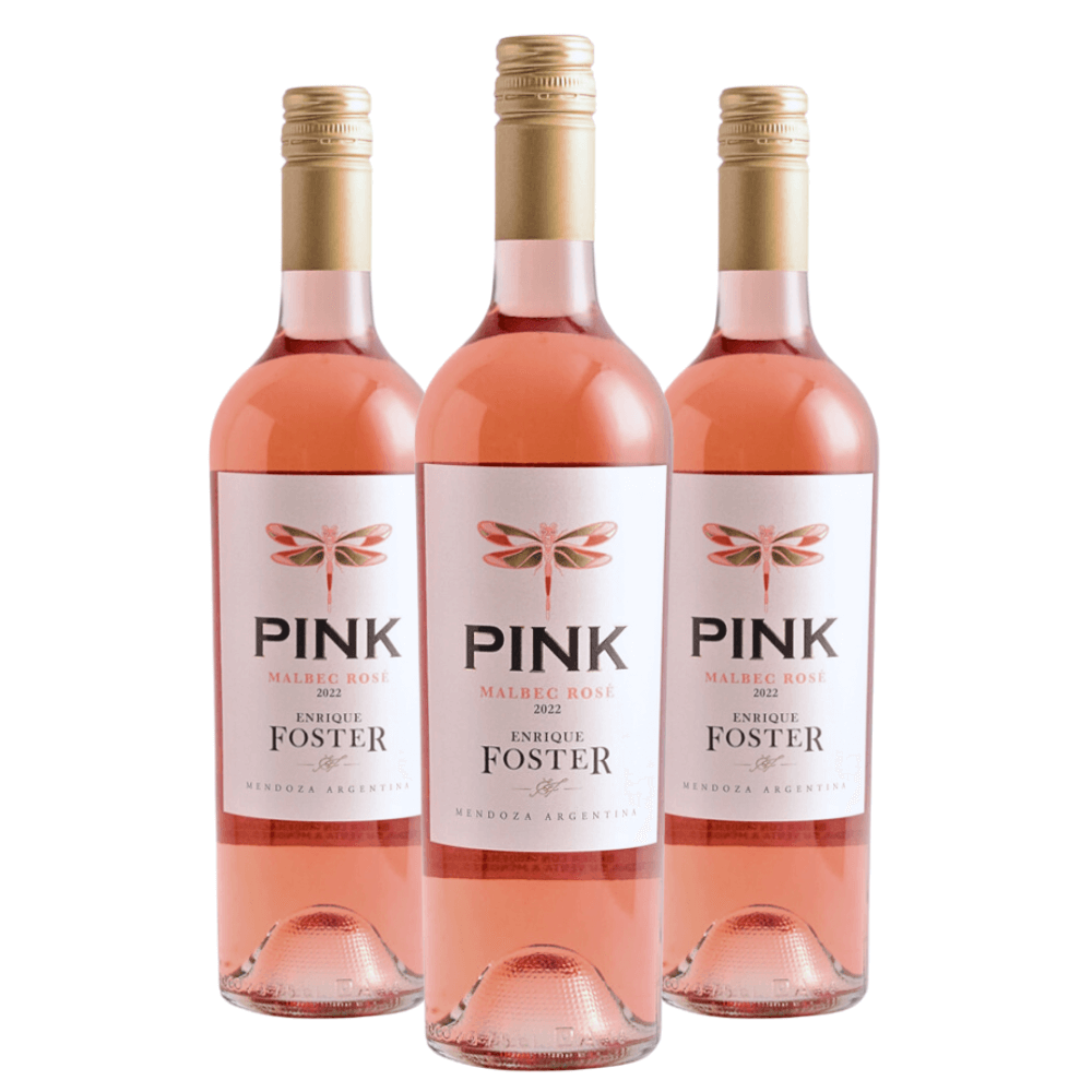 Vinho Bodega Enrique Foster Pink Malbec Rosé - 3 Unidades