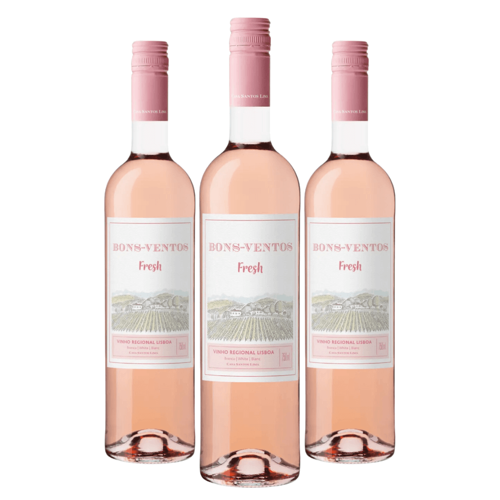 Vinho Casa Santos Lima Bons Ventos Fresh Rosé - 3 Unidades