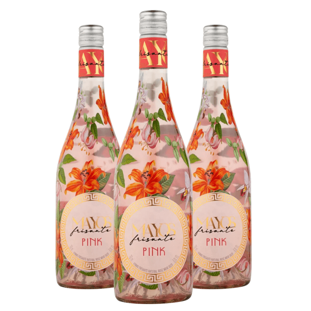 Vinho Frisante Mayos Pink Rosé - 3 Unidades