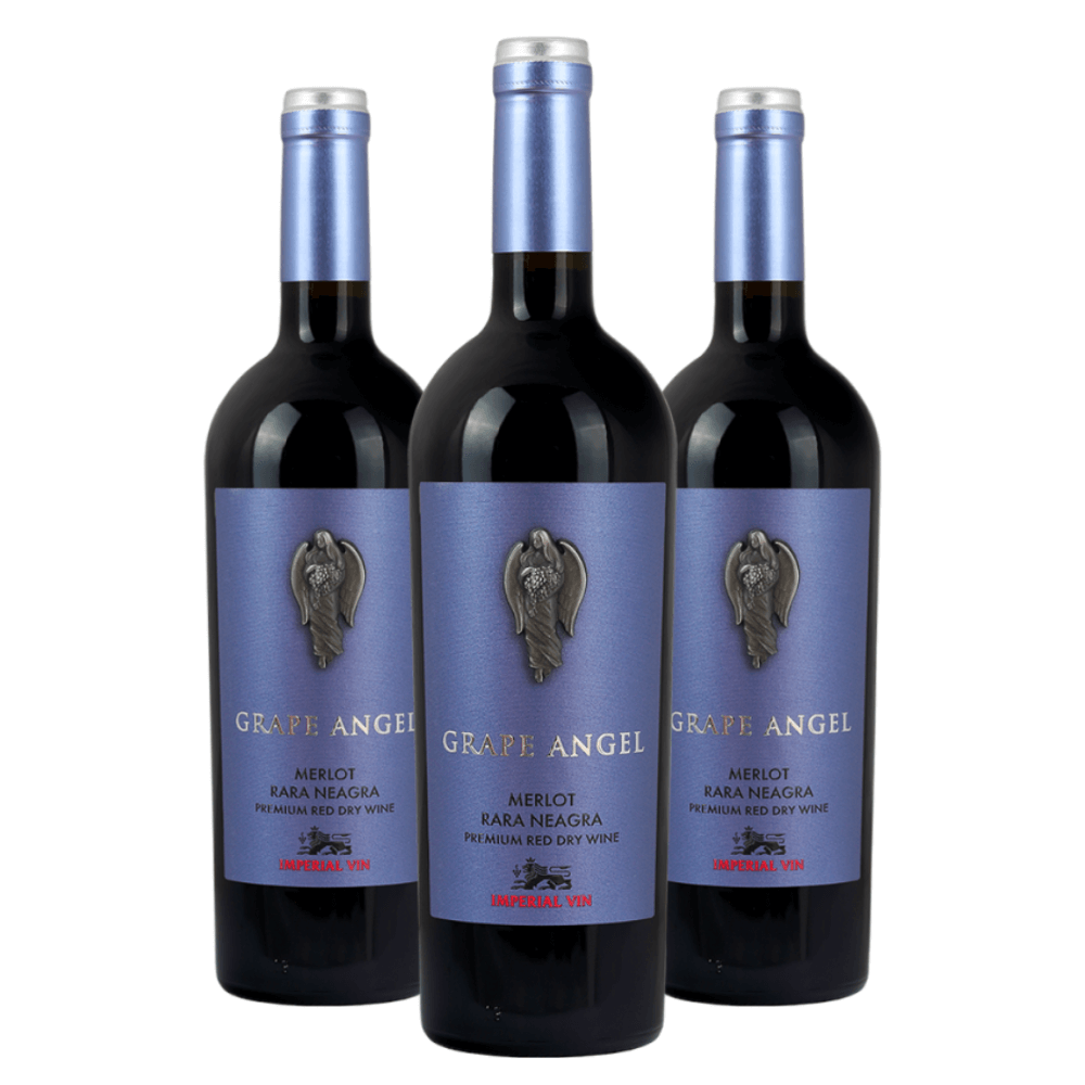 Vinho Grape Angel Premium Merlot Rara Neagra - 3 Unidades