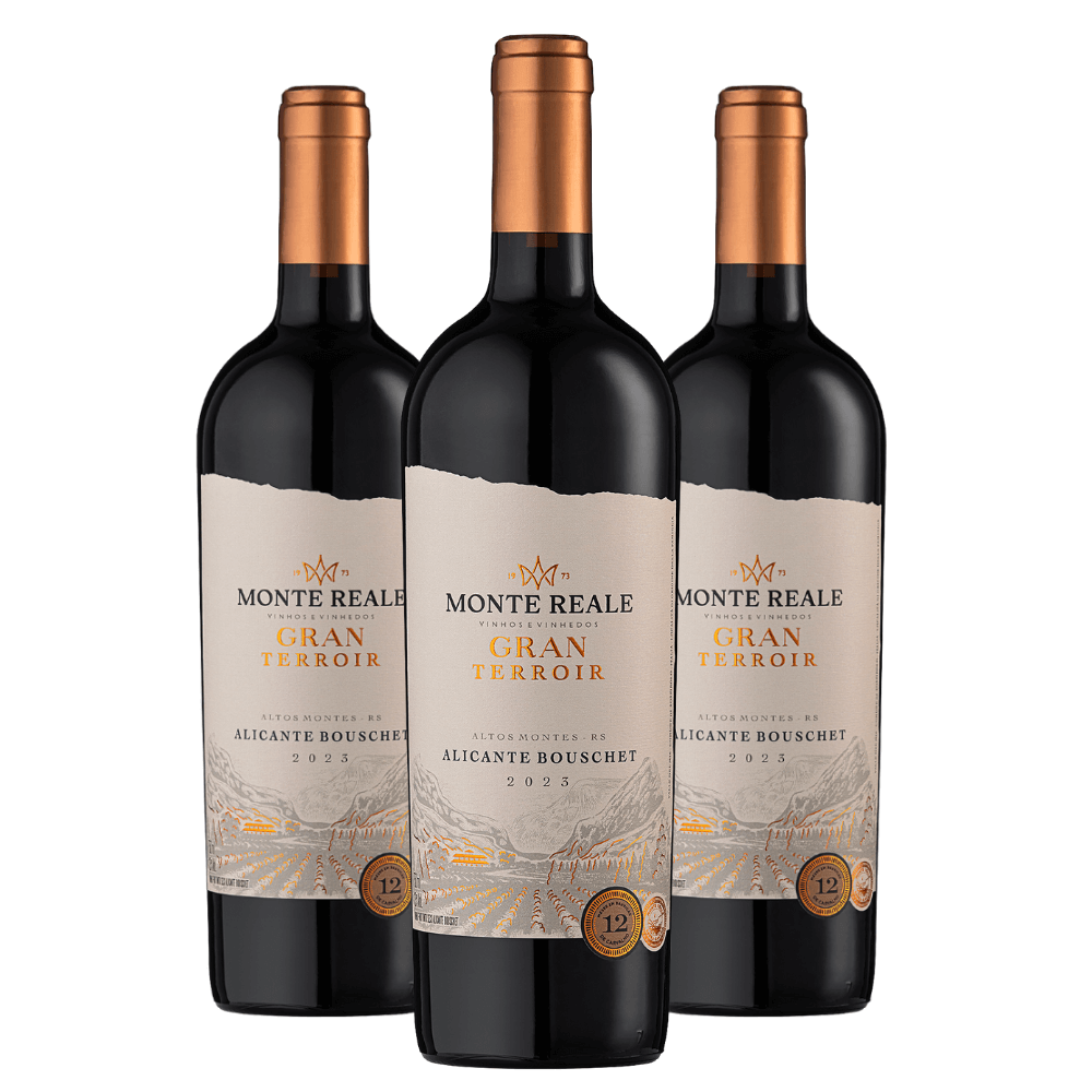Vinho Monte Reale Gran Terroir Alicante Bouschet - 3 Unidades
