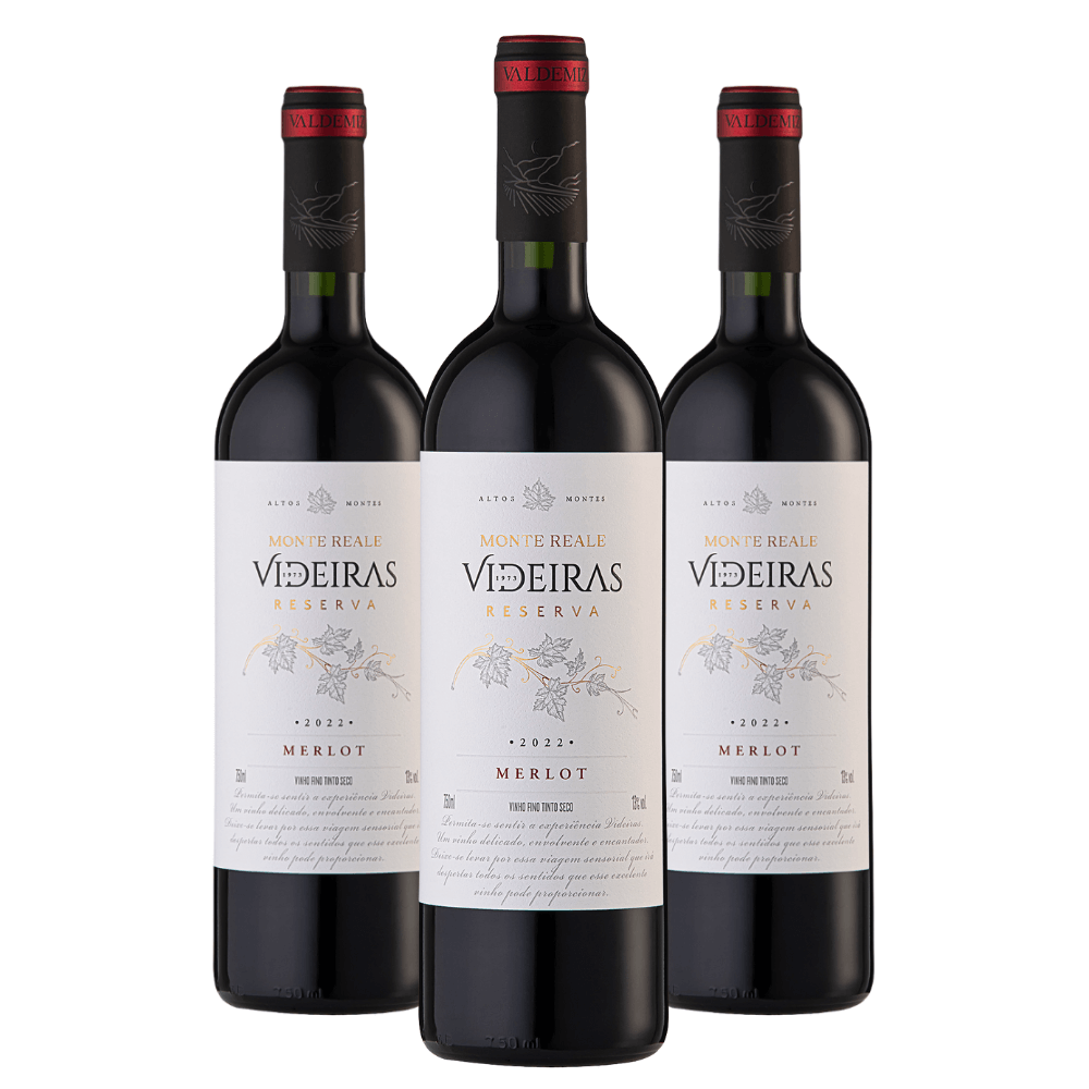 Vinho Monte Reale Videiras Merlot - 3 Unidades