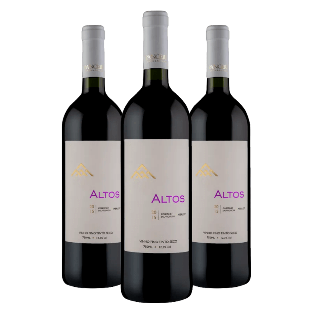 Vinho Panceri Altos Cabernet Sauvignon e Merlot - 3 Unidades